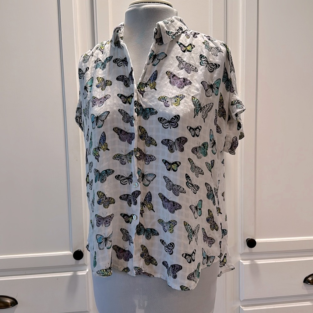 Jane and Delancey White Butterfly Blouse